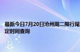 最新今日7月20日沧州周二限行尾号、限行时间几点到几点限行限号最新规定时间查询