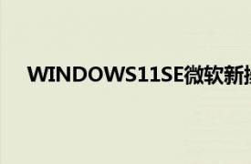 WINDOWS11SE微软新操作系统的第二个版本被泄露