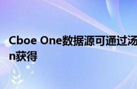 Cboe One数据源可通过汤森路透的内容和数据平台Elektron获得