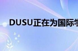 DUSU正在为国际学生建立一个外国小组