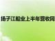 扬子江船业上半年营收同比增长15.3%至130.49亿元人民币