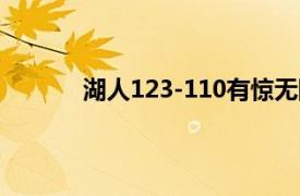 湖人123-110有惊无险的击败太阳止住2连败