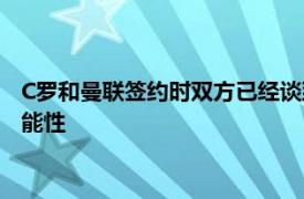 C罗和曼联签约时双方已经谈到了更改号码并让C罗穿上七号的可能性