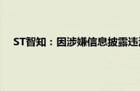 ST智知：因涉嫌信息披露违法违规，证监会决定对公司立案