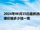 2024年08月15日最新消息：8月15日工行纸白银价格多少钱 白银价格多少钱一克