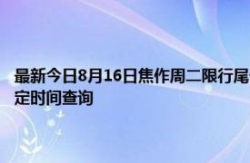 最新今日8月16日焦作周二限行尾号、限行时间几点到几点限行限号最新规定时间查询