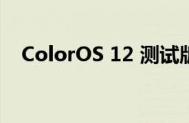 ColorOS 12 测试版更新的智能手机列表