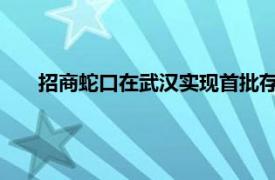 招商蛇口在武汉实现首批存量商品房用作保障性住房合作