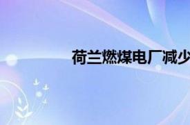 荷兰燃煤电厂减少产量和温室气体排放