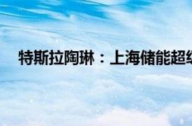 特斯拉陶琳：上海储能超级工厂建设进度已达45%左右