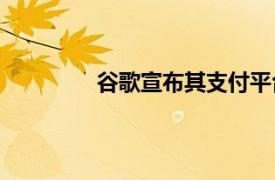 谷歌宣布其支付平台的统一品牌谷歌Pay