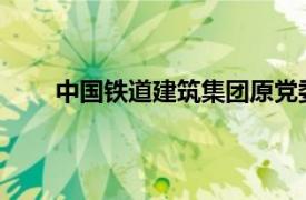 中国铁道建筑集团原党委常委汪文忠接受审查调查