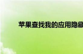 苹果查找我的应用隐藏项目标签强化了标签谣言