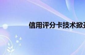 信用评分卡技术掀开小微企业贷款新篇章