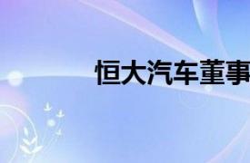 恒大汽车董事委员会组成变动