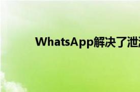 WhatsApp解决了泄漏的用户数量的安全问题