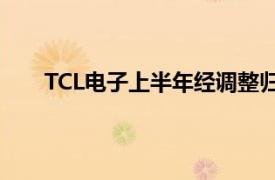 TCL电子上半年经调整归母净利润同比增长近150%