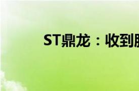 ST鼎龙：收到股票终止上市决定