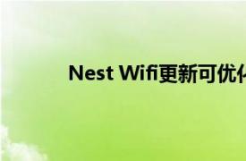 Nest Wifi更新可优化慢速互联网以提高性能