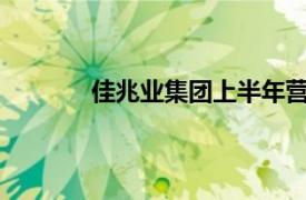 佳兆业集团上半年营业收入54.3亿元人民币