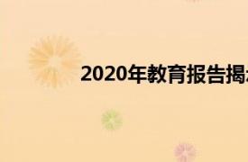 2020年教育报告揭示校长面临的主要挑战