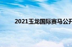 2021玉龙国际赛马公开赛临时调整赛事时间安排