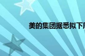 美的集团据悉拟下周开始香港上市预路演