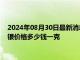 2024年08月30日最新消息：8月30日工行纸白银价格多少钱 白银价格多少钱一克