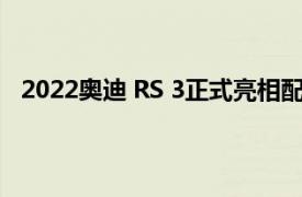 2022奥迪 RS 3正式亮相配备厚重的挡泥板和花哨的灯光