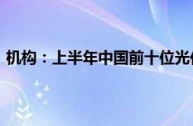 机构：上半年中国前十位光伏企业总出货量为227.226GW