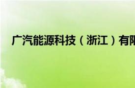 广汽能源科技（浙江）有限公司成立，注册资本2500万