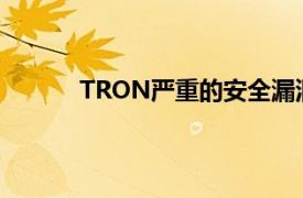 TRON严重的安全漏洞可能会破坏整个区块链