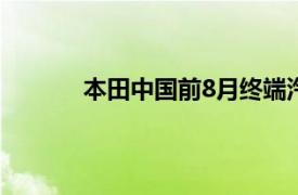 本田中国前8月终端汽车销量同比下降27.2%