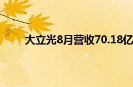 大立光8月营收70.18亿新台币，同比增长54.25%