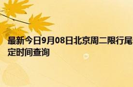 最新今日9月08日北京周二限行尾号、限行时间几点到几点限行限号最新规定时间查询