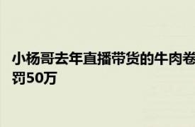 小杨哥去年直播带货的牛肉卷非“原切肉”，涉事电商今年7月被罚50万