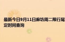 最新今日9月11日廊坊周二限行尾号、限行时间几点到几点限行限号最新规定时间查询