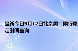 最新今日9月12日北京周二限行尾号、限行时间几点到几点限行限号最新规定时间查询