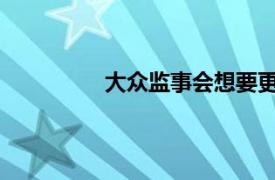 大众监事会想要更雄心勃勃的软件计划