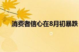 消费者信心在8月初暴跌 创下有史以来最大降幅之一