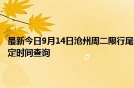 最新今日9月14日沧州周二限行尾号、限行时间几点到几点限行限号最新规定时间查询