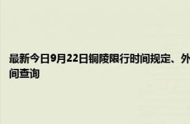 最新今日9月22日铜陵限行时间规定、外地车限行吗、今天限行尾号限行限号最新规定时间查询