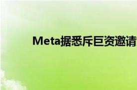 Meta据悉斥巨资邀请好莱坞明星助力新AI产品