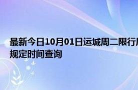 最新今日10月01日运城周二限行尾号、限行时间几点到几点限行限号最新规定时间查询