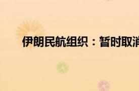 伊朗民航组织：暂时取消境内所有航班直至2日上午