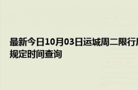 最新今日10月03日运城周二限行尾号、限行时间几点到几点限行限号最新规定时间查询