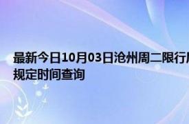 最新今日10月03日沧州周二限行尾号、限行时间几点到几点限行限号最新规定时间查询