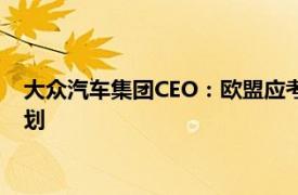 大众汽车集团CEO：欧盟应考虑调整对中国电动汽车加征关税计划