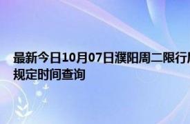 最新今日10月07日濮阳周二限行尾号、限行时间几点到几点限行限号最新规定时间查询