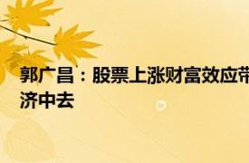 郭广昌：股票上涨财富效应带来的消费意愿提升会逐渐反应到经济中去